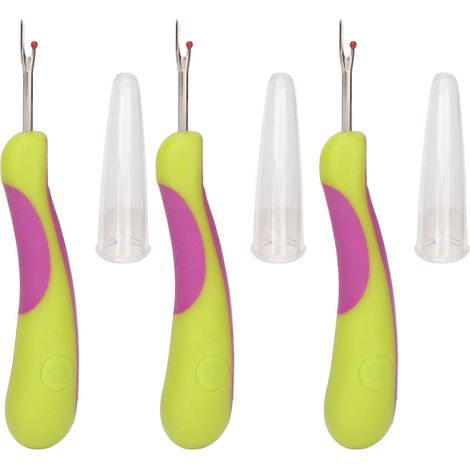 Déboucheur en acier inoxydable haute précision, 3 pièces, avec poignée ergonomique et capuchon transparent (violet-vert) (1/5)
