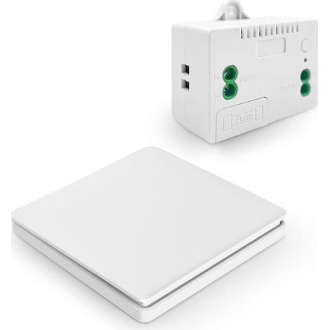 Interrupteur mural sans fil RF433 – Télécommande auto-alimentée – Portée 50m – Compatible Alexa et Google Home – Installation sans câblage (1/5)