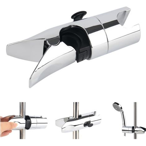 Support Douchette Universel Réglable 360° Support De Douche 18-25 Mm À Diamètre Réglable,Support De Douchette Barre Coulissante Sans Perçage