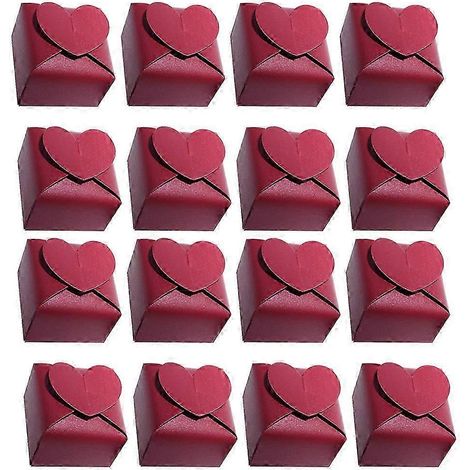 Boîtes à bonbons de mariage en forme de cœur, de style européen, lot de 50 boîtes de rangement en papier pour bonbons boîtes d'emballage cadeau (1/5)