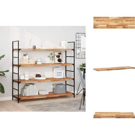 Schweberegal 160x40x4 cm Massivholz Akazie Ölbehandelt - Wandregal - Holzmöbel - Akzidenzholzmöbel - Regal - Dekoelement (1/5)