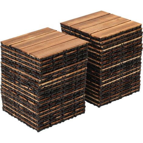 Holz-Kunststoff-Verbund-Terrassendielen, 12 "x 12" ineinandergreifende Terrassendielen, wasserdicht für Innen- und Außenbereich (36 Stück-Braun) (1/5)