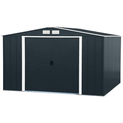 CASETA COBERTIZO METAL JARDIN ECO 10X10 GRIS DURAMAX (1/5)
