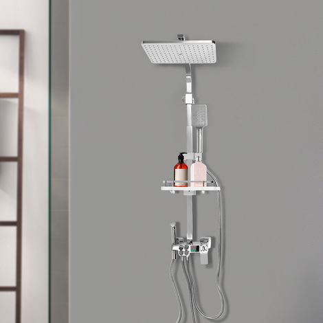Duschsystem mit Thermostat Duscharmatur Regendusche Duschset Duschsäule Dusche (1/5)