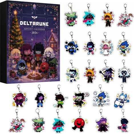 Deltarune-Weihnachts-Adventskalender, Überraschungsbox, Acryl-Schlüsselanhänger, Weihnachtsmotiv (Stil K) (1/3)