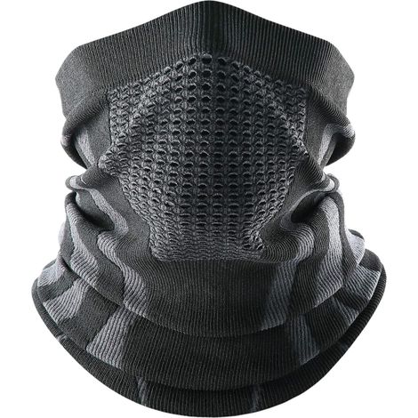 pezzo - Sciarpa tubolare da uomo, mezzo passamontagna, scaldacollo, maschera da sci, scaldacollo, maschera da motociclista per corsa invernale, sci, snowboard (1/5)
