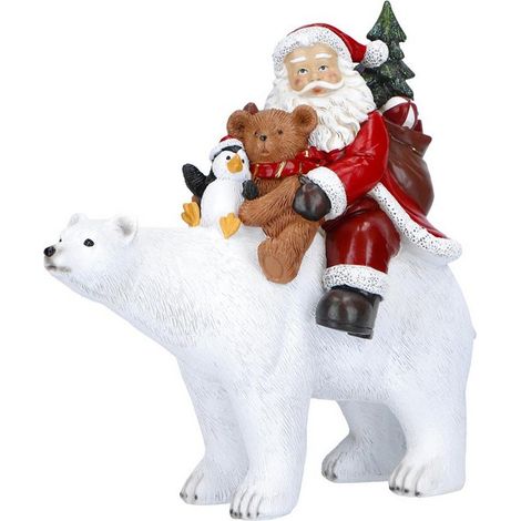 Papá Noel sobre un oso polar 24,5x11,5x2 / Momentos alegres