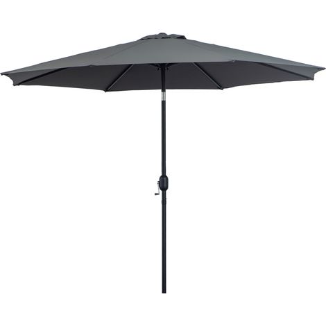 Parasol déporté Ø295x250 cm manivelle inclinaison métal démontable gris foncé