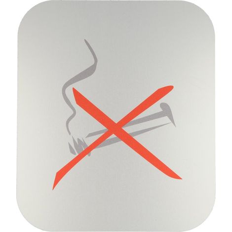 Pictogramme en alu anodisé, interdiction de fumer, autocollant