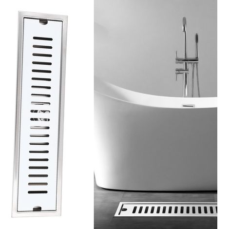 Rechteckiger Bodenablauf für Badezimmer – 40 cm lange lineare Duschablaufrinne aus Edelstahl 304 mit abnehmbarem Deckel (1/5)