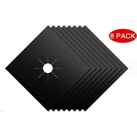 8Pcs noir Plaque de Cuisson à Gaz Protection en Téflon Argent Plaque Cuisson Gaz Protection Gaziniere Gaz Protection Cuisinière à Brûleurs Gaz Protection Anti-Corrosion Anti-adhésif pour Cuisine (1/5)
