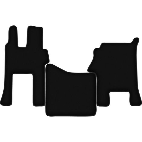 Tapis de sol basiques en velours noir pour : Mercedes Actros MP4 cabine large (2011-) (1/5)