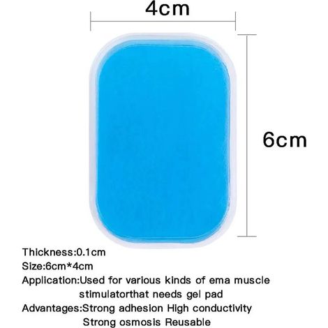 Packung mit 60 EMS-Gelpads, Gelpads für EMS-Trainer (Bauchmuskeltrainer) zur elektrischen Muskelstimulation, Ersatz-Gelpads für Bauchmuskeltrainer, E (1/3)