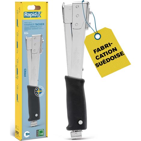 Rapid R54 - Marteau Agrafeur pour Toitures/Moquettes/Isolation, 100% Acier, Compatible avec les Agrafes n°140 de 6-14 mm, Emballage Boîte Carton - (5001696) (1/5)