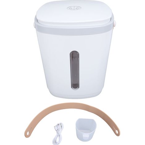 Contenitore sottovuoto per riso da 8 litri, grande capacità, ricaricabile tramite USB, maniglia portatile, contenitore ermetico con misurino per la cucina domestica, colore grigio. (1/5)