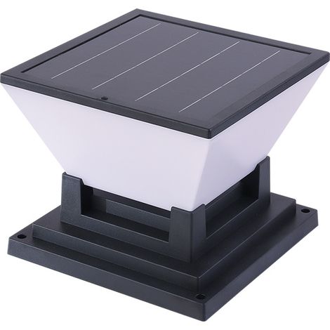 Lot de 2 capuchons solaires pour poteaux - 10,6 x 10,6 x 11 cm - Étanchéité IP65 - 10 à 12 heures - 3 modes - Lampes solaires d'extérieur pour poteaux et clôtures en bois [Classe énergétique E]