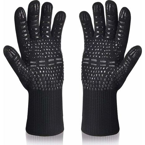 Heat Resistant up to 800 ° C BBQ Gloves - Black
