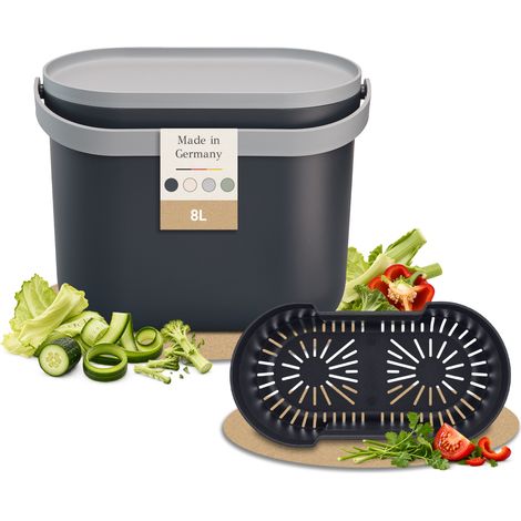 GARANTIA NOVA Biomülleimer 8 Liter graphite grey / steingrau (1/5)