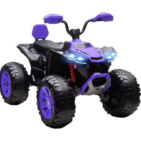 Quad elettrico per bambini 24V a 4 ruote con fari, USB e MP3, 4-6,5 km/h, viola MODENUIT (1/5)