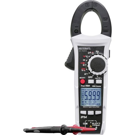 VOLTCRAFT VC-740 E Stromzange, Hand-Multimeter  digital Spritzwassergeschützt (IP54) CAT IV 600 V An (1/5)