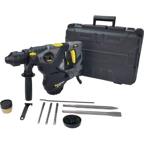 Steiner – Marteau perforateur 1500W 7J SDS+ – Force de frappe 7J – Vitesse variable 0-930 tr/min – Pour béton, bois et métal