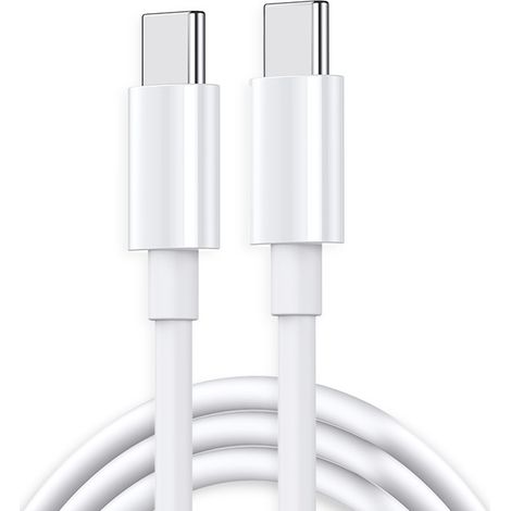 Câble USB-C charge rapide 3 mètres blanc pour smartphone et tablette