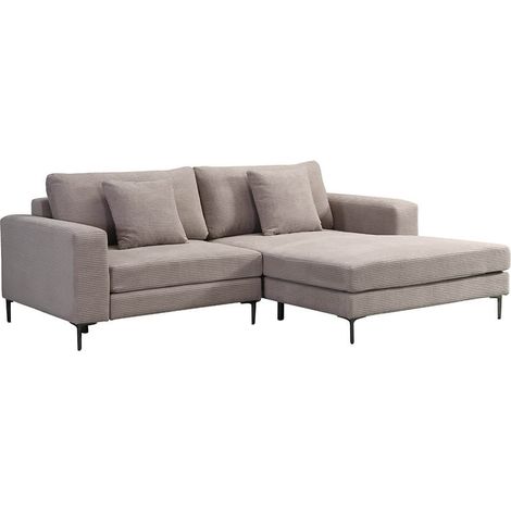 HOME DELUXE Divano BELLANO Beige M 238 x 188 x 94 cm - Ottomana: Giusto