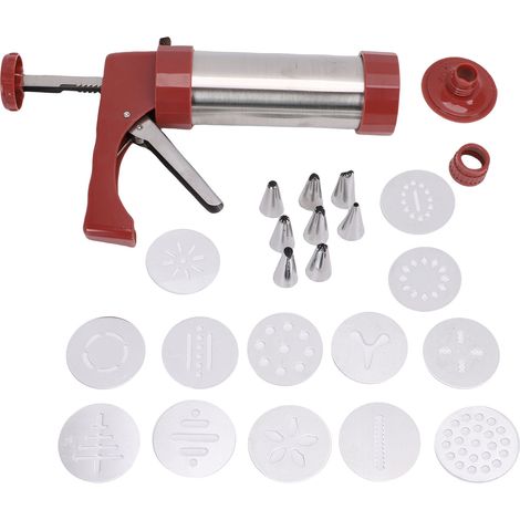 Kit de décoration pour biscuits et gâteaux en acier inoxydable avec disques et douilles à pâtisserie. (1/5)