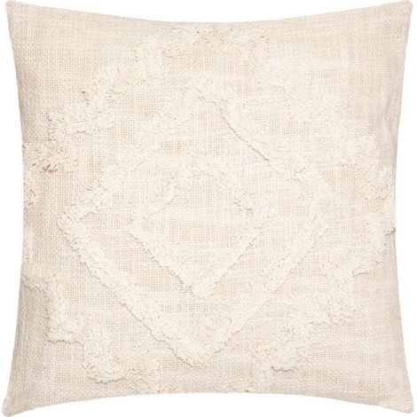 Atmosphera – Coussin palette 40 cm x 40 cm – 100% coton et polyester – Déhoussable par zip – Motifs frangés – Lavable à 30° (1/4)