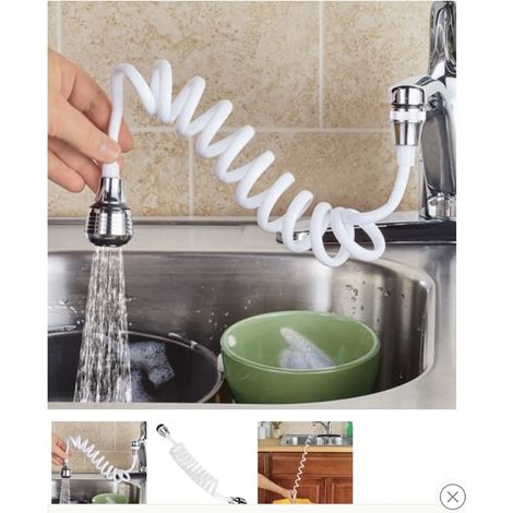 Rallonge de robinet de cuisine extractible (blanche) (1/2)