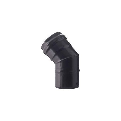 GOMITO A 45  ° PER STUFE A PELLET NERO OPACO PESANTE MM.12   EE ¸ cm.8    SAVE
