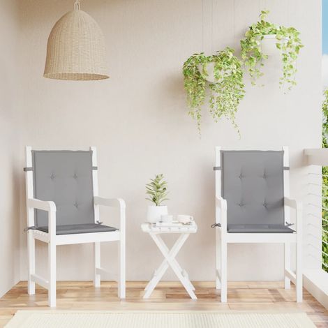 Lot de 2 Coussins de chaise de jardin bas,Coussins de Chaise Dossier Siège Confortables gris -AD24686 (1/5)