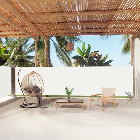 Auvent latéral rétractable de Jardin,Marquise,Store Banne,Anti-UV Crème 160x1000 cm -FR95415 (1/5)