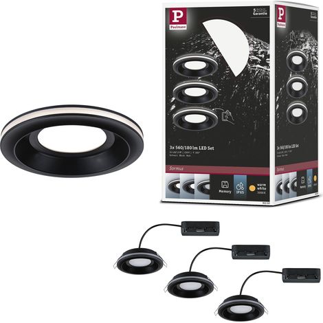 Spot encastré LED IP65 rond 100mm 3x4,8/1,5W 560lm / 180lm 230V 3000K Noir (1/5)