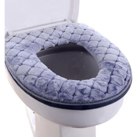 Housse de siège de toilette grise, 3843cm, 1 pièce. Housse de siège de toilette lavable. (1/5)