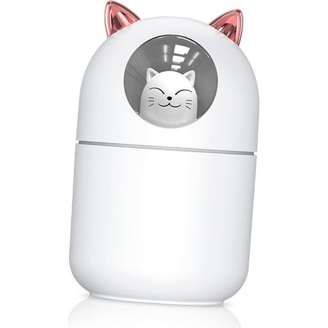 Humidificateur portable mini USB silencieux avec lumière LED colorée pour bureaux, chambres et voiture (blanc) (1/5)