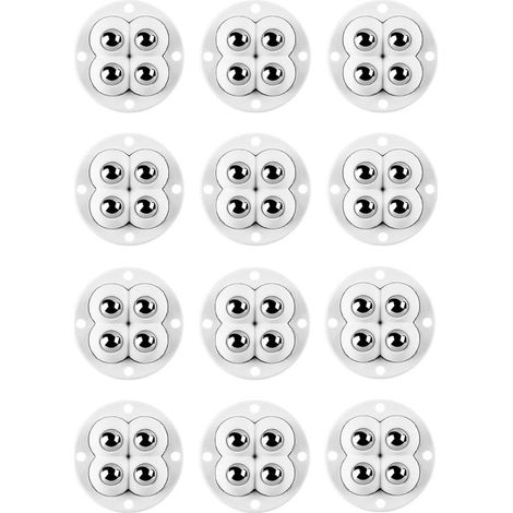 Roulettes pour meubles - 12 pièces - Roues de transport - Auto-adhésives - Roulettes pivotantes - Roulettes pour Meubles - Pivotantes à 360 degrés - Pour Meubles et Boîtes de rangement - 4,7 cm (1/5)