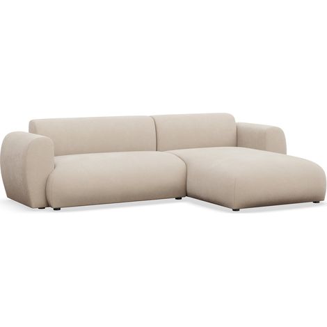 Selsey Emia – L-Form Ecksofa mit Schlaffunktion, pflegeleichte Chenille, rechts ausgerichtet, Creme