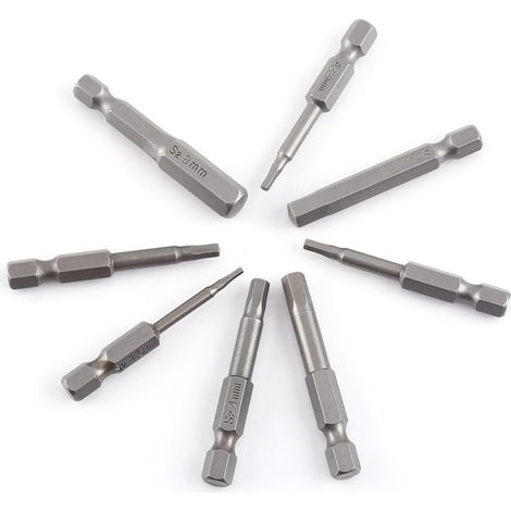 8 embouts de tournevis magnétiques à tête hexagonale S2 de 50 mm (1/4 pouce) H1.5-H8 (1/5)