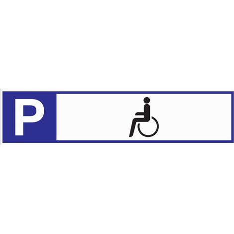 Signalisation de places de stationnement place réservée aux handicapés L460xl110 mm aluminium blanc/bleu/noir (1/3)
