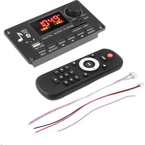 ÉCran Couleur Lecteur MP3 DéCodeur Carte 2X40W Amplificateur Enregistrement D'Appel BT Car FM Radio Module Support TF USB AUX 3.5 WAV (1/5)