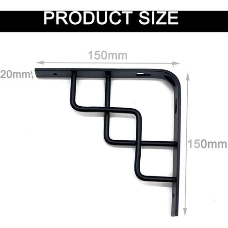 Staffa/Supporto per mensole, supporto in metallo per mensole a parete - 2 pezzi Staffa di fissaggio per mensole per soggiorno, cucina, camera da letto, decorazione biblioteca, carico massimo: 50 kg (1 (1/4)