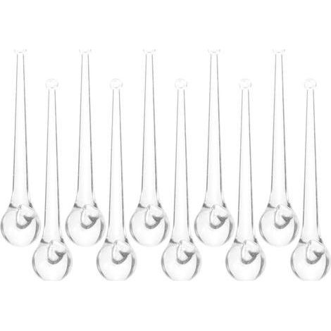 Lot de 10 Pendentifs Suspendus de Goutte d'eau, Cristaux Transparents 10 Cm, Décoration Mariage et Fête, Ornement Lustre Suspendu, Accessoire Décoratif Intérieur Élégant (1/5)