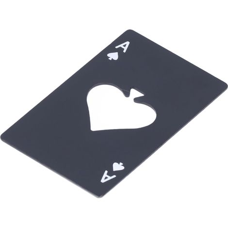 Innovativer Flaschenöffner in Pokerkartenform aus Edelstahl, ideal für Wein- und Bierkorken, perfekt für Hausbar und Partys, Schwarz (1/5)