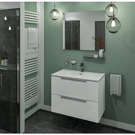 Kits de meubles de salle de bain BALI Blanc brillant 2 tiroirs largeur 810 mm (1/5)
