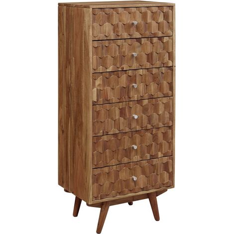 Kommode Akazie 53x42x125 natur lackiert MOSAYK 108