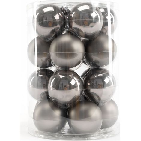 TrendLine Weihnachtskugeln aus Glas Ø60mm warmgrau 20Stk Christbaumkugeln Xmas (1/3)