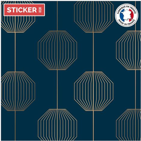 Credence Adhesive Art Deco Lampe 100 x 40 cm Bleu (1/4)