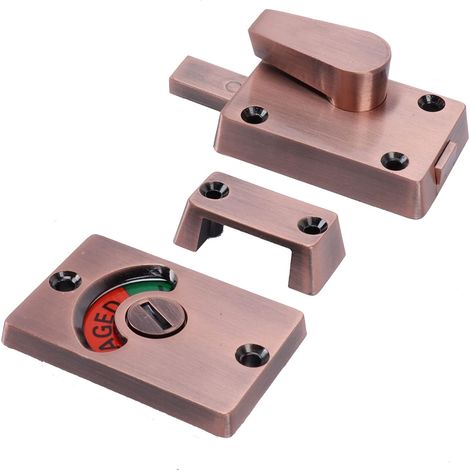 Public Toilet Partition Door Lock with Red/Green Vacant Indicator, for Toilets, Bathrooms, Bolt Lock (1/5)