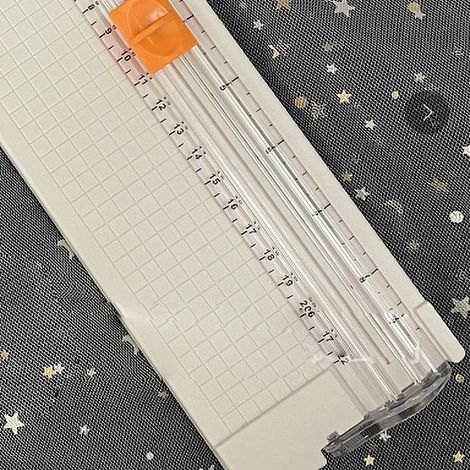Coupe-papier Mini Pliant Transparent avec Règle, Lame en Acier Carbone Sans Bavures, Massicot de Précision pour Scrapbooking et Découpage, Blanc (1/4)